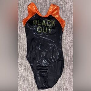 Alpha Factor Black Out Gymnastics Leotard - size CLA - new w/o tags